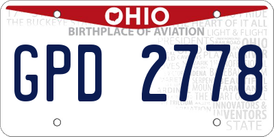 OH license plate GPD2778