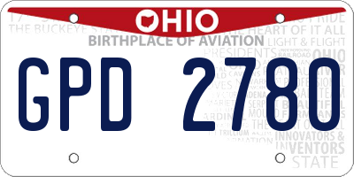 OH license plate GPD2780