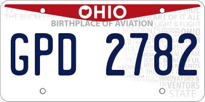 OH license plate GPD2782