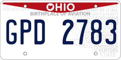 OH license plate GPD2783