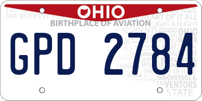 OH license plate GPD2784