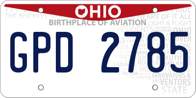 OH license plate GPD2785