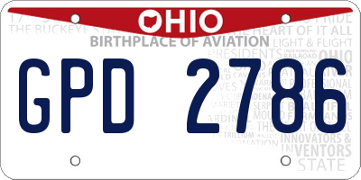 OH license plate GPD2786