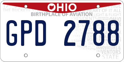 OH license plate GPD2788