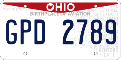 OH license plate GPD2789