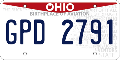 OH license plate GPD2791