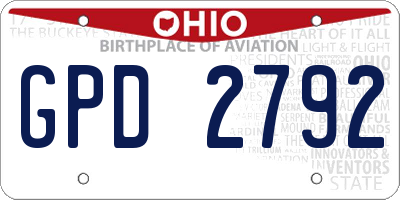 OH license plate GPD2792