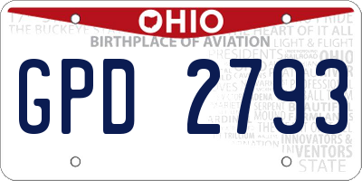 OH license plate GPD2793