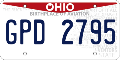 OH license plate GPD2795