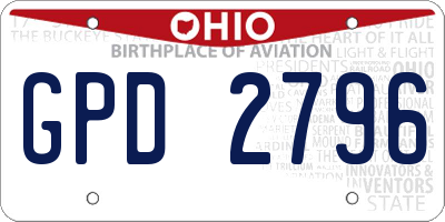 OH license plate GPD2796