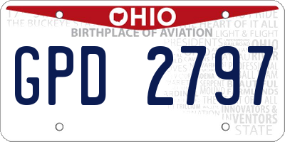 OH license plate GPD2797