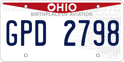 OH license plate GPD2798