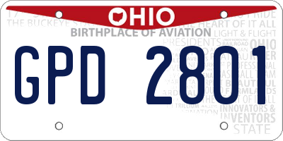 OH license plate GPD2801