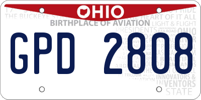 OH license plate GPD2808