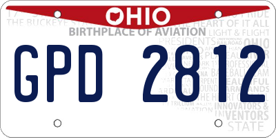 OH license plate GPD2812