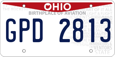 OH license plate GPD2813