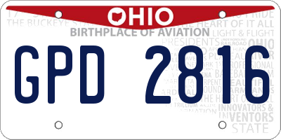 OH license plate GPD2816