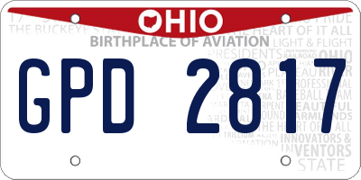 OH license plate GPD2817