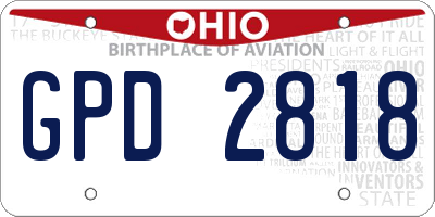 OH license plate GPD2818