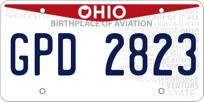 OH license plate GPD2823