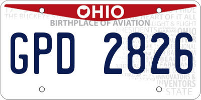 OH license plate GPD2826