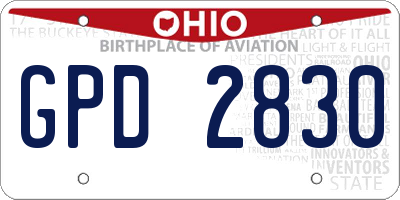 OH license plate GPD2830