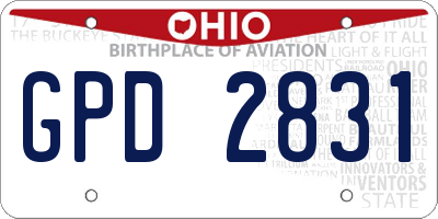 OH license plate GPD2831