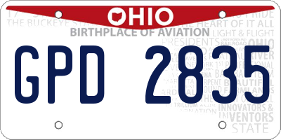 OH license plate GPD2835