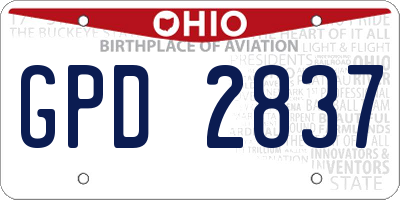 OH license plate GPD2837