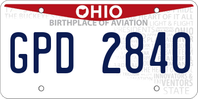 OH license plate GPD2840