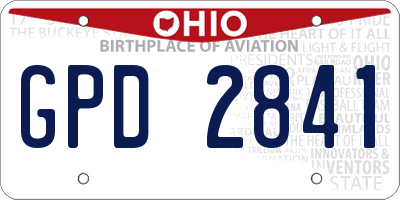 OH license plate GPD2841