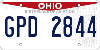 OH license plate GPD2844