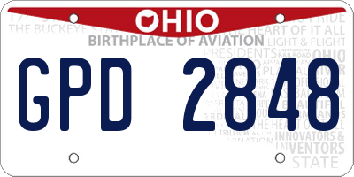 OH license plate GPD2848