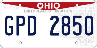 OH license plate GPD2850
