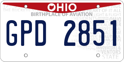 OH license plate GPD2851