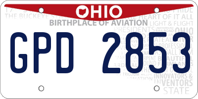 OH license plate GPD2853