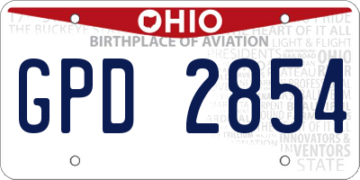 OH license plate GPD2854