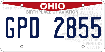 OH license plate GPD2855