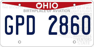OH license plate GPD2860