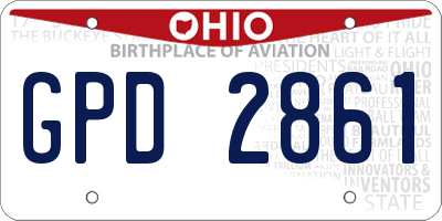 OH license plate GPD2861