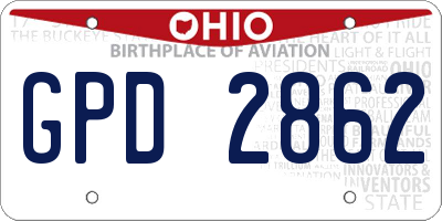 OH license plate GPD2862