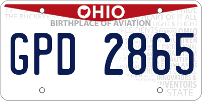 OH license plate GPD2865