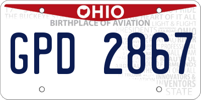 OH license plate GPD2867