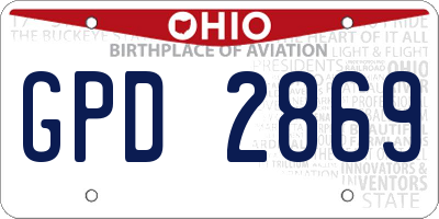 OH license plate GPD2869