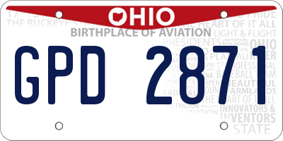 OH license plate GPD2871