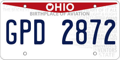 OH license plate GPD2872