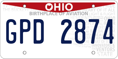 OH license plate GPD2874