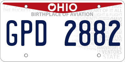 OH license plate GPD2882