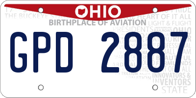 OH license plate GPD2887