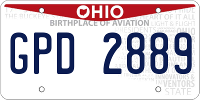 OH license plate GPD2889